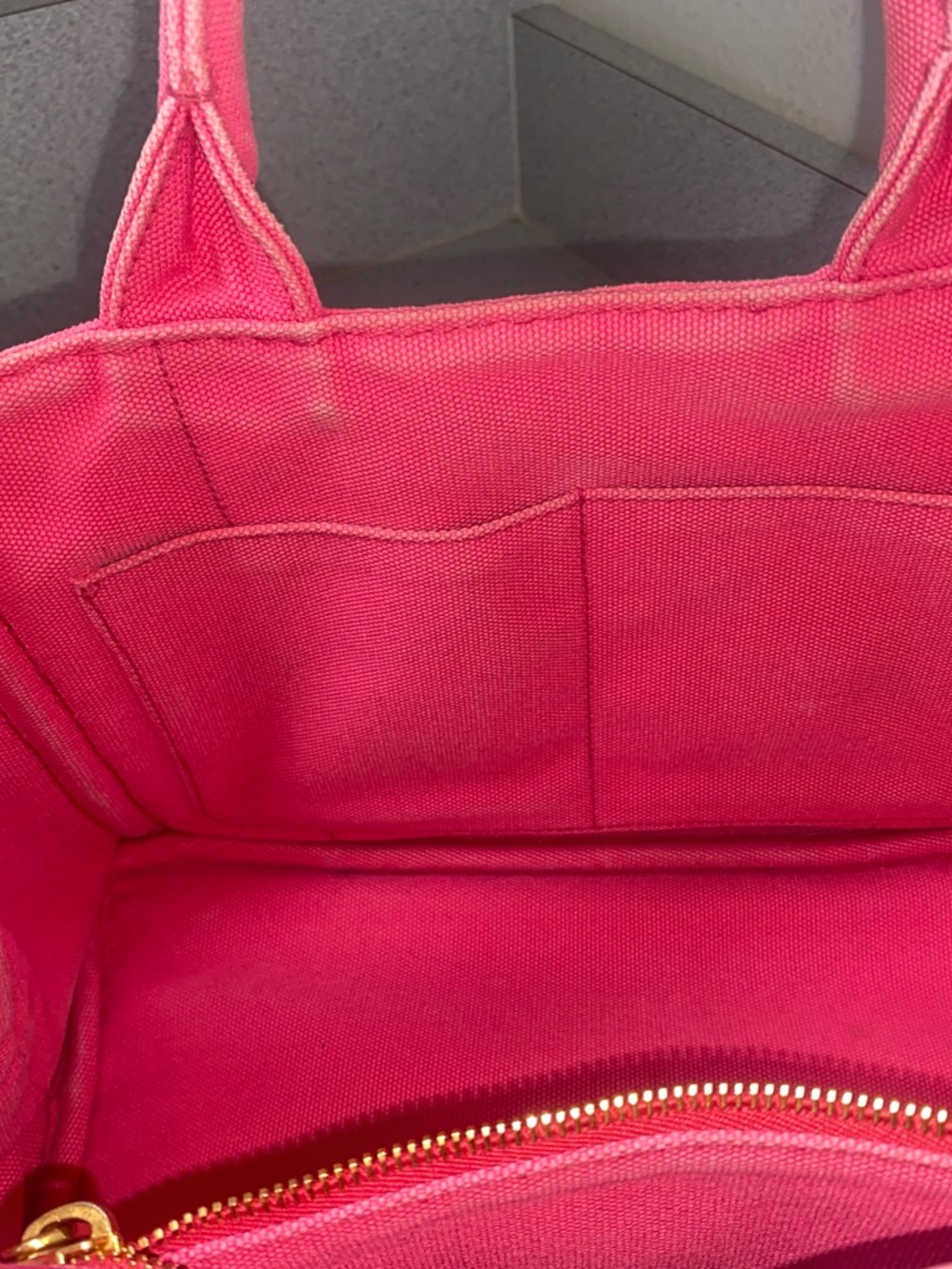 Prada Canapa Pink Canvas Mini Tote Bag With Unbranded Strap GUC - Picture 8 of 15